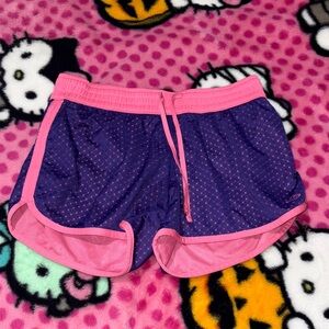 Women's Pink and Blue Athletic Shorts